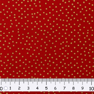 Baumwolle "Neuss" | rot | goldene Punkte